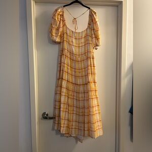 ASTR, Plaid Puff Sleeve Dress, Size L